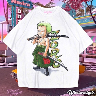 [S-5XL]เสื้อยืดแขนสั้น พิมพ์ลายการ์ตูน RORONOA ZORO KID LIFE VINTAGE สีขาว สําหรับเด็ก