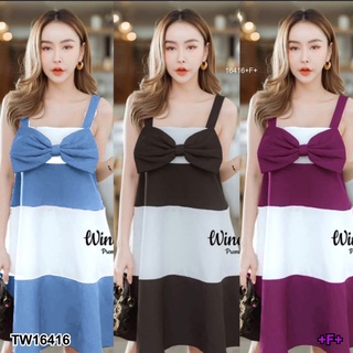 MF16416 Set 2 ชิ้น เสื้อสายเดี่ยวตัวยาว แต่งโบว์อก มาพร้อมกับกางเกงขาสั้นเข้าชุด น่ารักมากกก เนื้อผ้าซาร่านำเข้าเนื้อดี