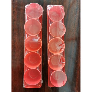 ชุดถ้วยน้ำชา ชุดน้ำชาไหว้เจ้า ถาดยาว สีแดง 5ที่