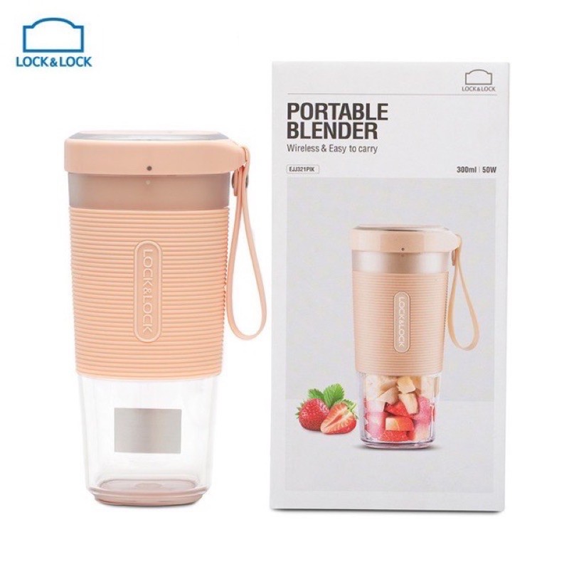 LocknLock เครื่องปั่นขนาดเล็กแบบพกพา PORTABLE BLENDER รุ่น EJJ321 (สีชมพู)