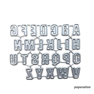 Pop แผ่นแม่แบบโลหะ ตัดลายตัวอักษร สําหรับตกแต่งสมุด อัลบั้ม แสตมป์ กระดาษ การ์ด DIY
