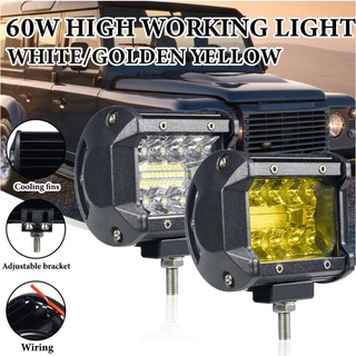 บาร์ไฟ LED สีเหลือง 60W LED สําหรับรถบรรทุกรถ ATV Offroad LED 1 ชิ้น