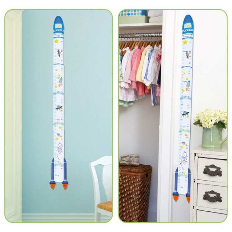 สติ๊กเกอร์วัดส่วนสูง แผ่นวัดส่วนสูงเด็ก ที่วัดส่วนสูง Wall Sticker for kids แถมฟรีปากกาเมจิคลบได้