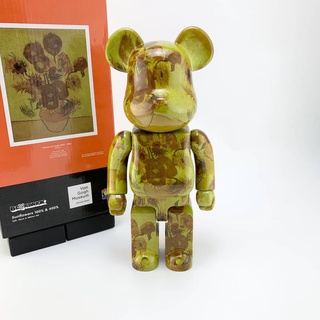 BEARBRICK BE@RBRICK SUNFLOWER 400% VINCENT VAN GOGH MUSEUM MEDICOM TOY PLUS FIGURES GIFT TOYS ฟิกเกอร์ตุ๊กตาหมีแบร์บริค