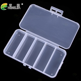 Hengjia กล่องเก็บเหยื่อตกปลา แบบใส 5 ช่อง 5 ขนาด Transparent Storage Case Waterproof Fishing Box