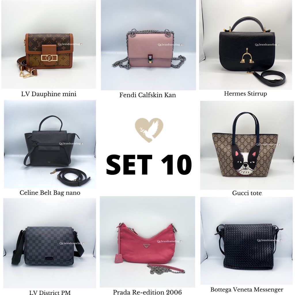 SET 10 Vintage Brandname Bag secondhand Genuine leather bag กระเป๋า หนังแท้ มือสอง แบรนด์เนม วินเทจ
