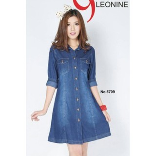 เดรสแขนยาว เอวปล่อย กระดุมหน้า Minidress Long Sleeve Front Buttoned