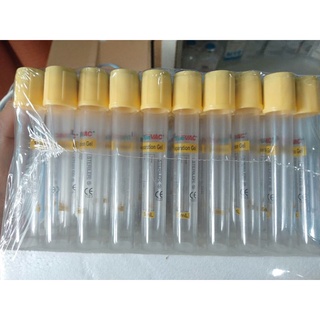 Tube PRP 5 ml. จุกสีเหลือง 1 แพ็ค 100 หลอด