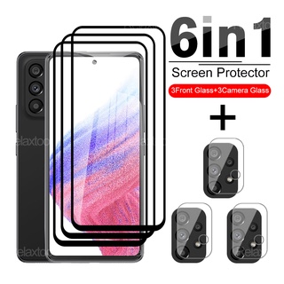 6in1 Protective Glass For Samsung Galaxy A03s A13 A23 A33 53 73 Camera+Screen Tempered Glass Sumsung A 03 13 23 33 53 73 A Film