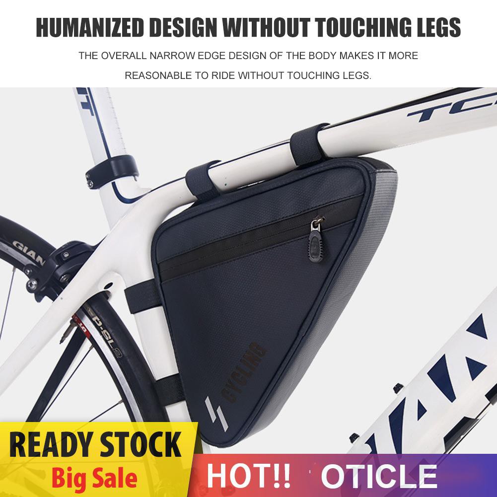 QitinDasen 2 Pieces Bike Triangle Bags, Waterproof Bicycle Front Tube Frame Bag Double Sided Reflective Decoration Makes Night Riding Safer Red Black