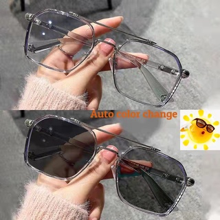 💖 Hot Sale💖Auto colour change แว่นกรองแสงกันแดด แว่นตากันแดด แว่นกรองแสงออกแดดเปลี่ยนส แว่นกรองแสง แว่นตาแฟชั่น