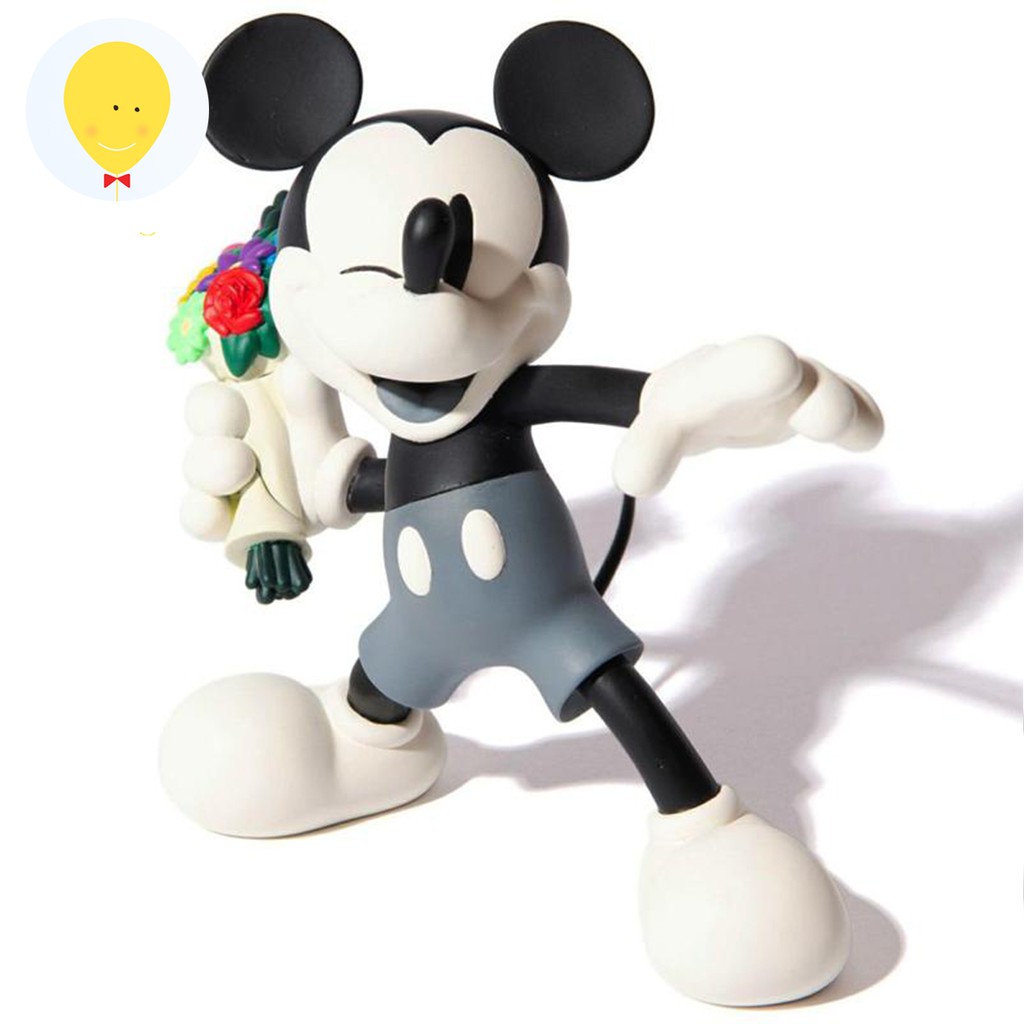 gachabox VCD Throw Mickey Mouse Black White version พร้อมส่ง Medicom Toy Disney Vinyl Collectible Dolls flower bomber