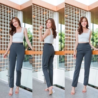 🍒ญี่ปุ่นซิปข้าง🍒กางเกงขากระบอกผ้าญี่ปุ่น -ซิบข้าง-ไซต์S-3XL📦งานป้ายร้านพร้อมส่ง