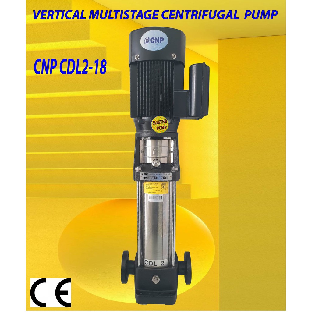 ปั๊มน้ำ vertical Multistage centrifucal pump CNP CDL2-18 ปั๊มอัด RO 12-18Q/day ปั๊มสแตนเลส ปั๊มแนวตั