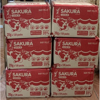 อาหารปลาซากูระ SAKURA  สูตรใหม่เพิ่มสารอารหารเร่งสี  ขนาดบรรจุ  20 กรัม  ราคา 1 ลัง‼️จำนวน  120 ซอง‼️