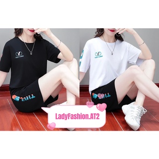 🌈LadyFashion.AT2 ✨ รุ่นใหม่ ชุดเซ็ตแฟชั่นชุดกีฬาผู้หญิงฤดูร้อน เนื้อผ้านิ่ม สวมใส่สบาย ✨