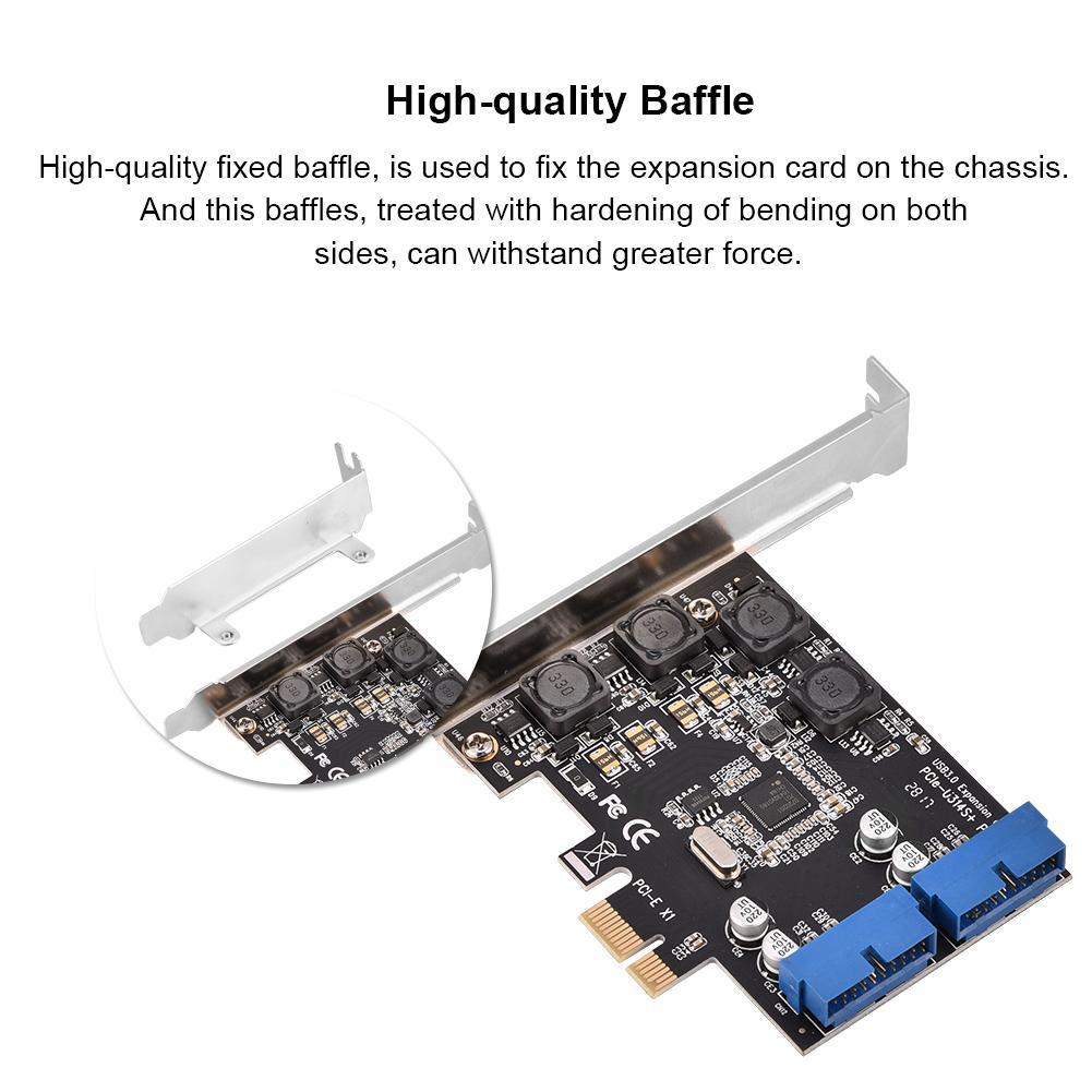 Header Port Internal Low 19Pin PCI-E PCI-Express 0 2 USB Card with to Profile Adapter 3