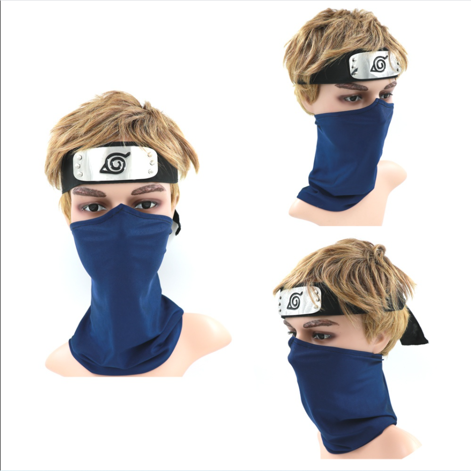 2 ชิ้น/เซ็ต Face Mask & Headband COSPLAY สําหรับอะนิเมะ NARUTO Hatake Kakashi B