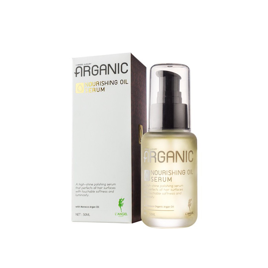 L'ANGEL ARGANIC NURISHING OIL SERUM ：แอลแองเจล อาร์แกนิค นอริชชิ่ง ออยล์ เซรั่ม 50 ml.