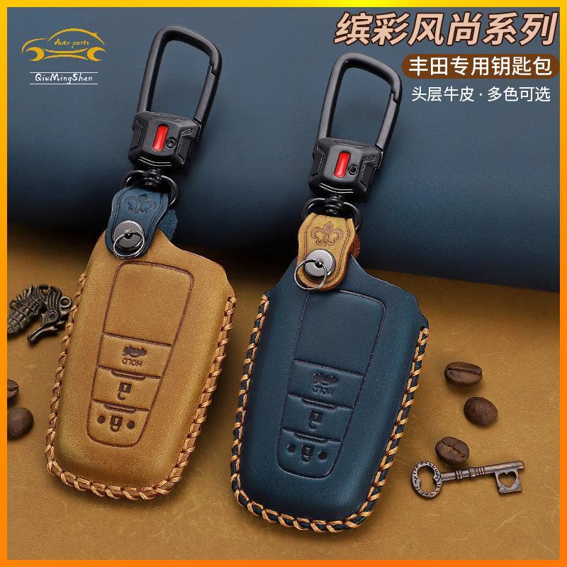 โตโยต้า Toyota Leather car key case rav4 chr camry corolla cross altis wish yaris เคสกุญแจรีโมทรถยนต์ แบบหนัง สําหรับ