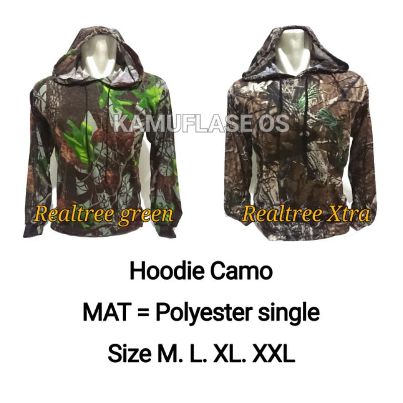 เสื้อกันหนาวมีฮู้ดลายพรางลายพรางเสื้อผ้าล่าสัตว์ล่าสัตว์ Realtree motif Xtra realtree สีเขียว mossy 
