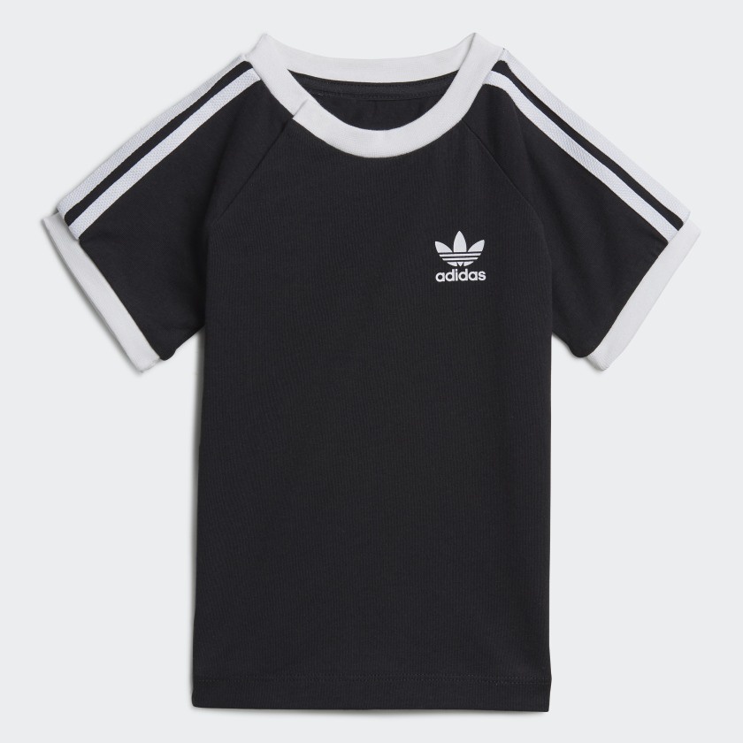 Adidas เสื้อยืดอดิดาส เสื้อยืด สำหรับเด็ก สีดำ OG I T-Shirt 3-Stripes H35545 BK (700) EOSS