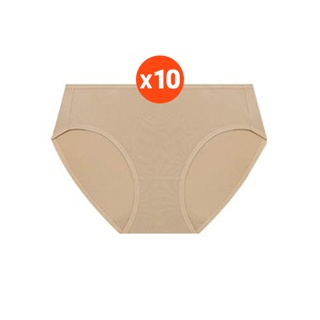 Sabina กางเกงชั้นใน (Set 10 ชิ้น) (ทรง Bikini) รุ่น Panty Zone รหัส SUZP2101CD สีเนื้อเข้ม