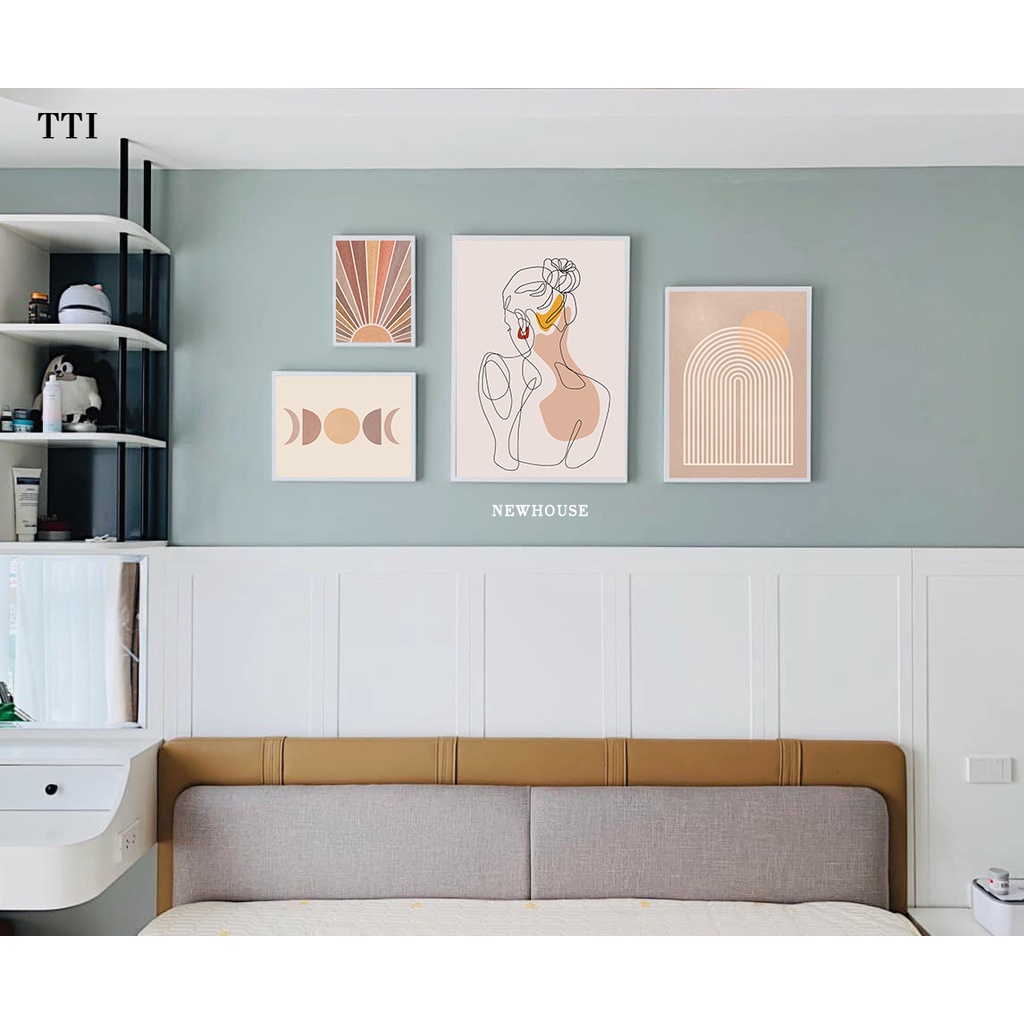 ชุดภาพวาดผ้าใบ 4 ชิ้นสําหรับตกแต่งผนังห้องนอน TTI