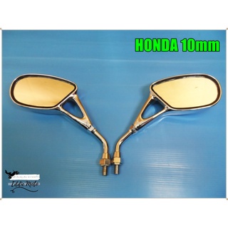 LASER-TWO REAR MIRROR "CHROME" THREAD (10 mm) for "HONDA" MOTORCYCLE  // กระจกมองหลัง LASER-TWO ขาชุบ 10 mm สำหรับ HONDA