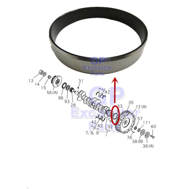 6BD1/6BG1/EX200-1/EX200-2/EX200-5/UH083/UH063 HYDRAULIC EXCAVATOR ENGINE FLYWHEEL ซีลน้ํามัน / CONE(