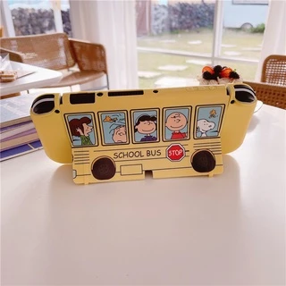 Nintendo Switch OLED เคสธีมแอนิเมชั่น "SCHOOL BUS" 【STOP】เคส TPU นิ่ม ป้องกันจอยเกมคอนโซล