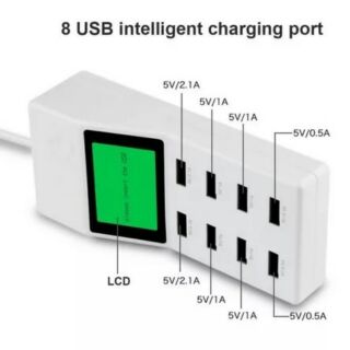 8-Port USB Charger, output  DC 9.2A  . LCD Display for Multiple Mobile Phones , iPads,Tablets