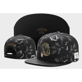 หมวกเบสบอล Cayler sons snapback Street สีดํา ปรับได้ สําหรับผู้ชาย 3E3C