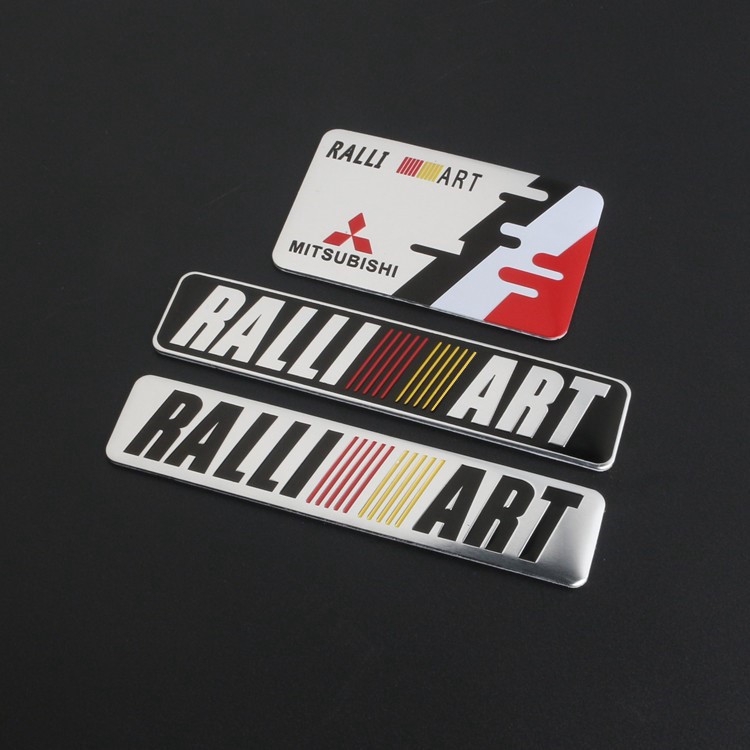 ❤❤เหมาะสําหรับ Mitsubishi Jinxuan Lingshuai Wing God Lanse สติกเกอร์รถโลหะดัดแปลง RALLIART Rally Art โลโก้รถหางโลโก้ Mitsubishi ดัดแปลงโลโก้