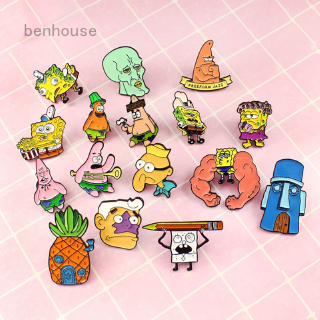 เข็มกลัด รูปตัวการ์ตูนชื่อดังสุดฮา Sponge bob Enamel Pins Sea stars Barnacle Boy