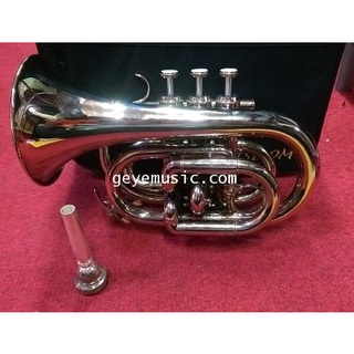 พ็อกเก็ตทรัมเป็ต (Pocket Trumpet) ยี่ห้อ Wisdom สีเงิน