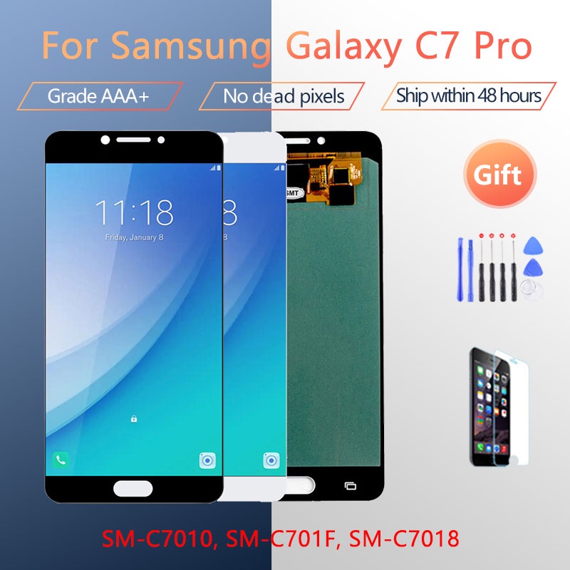 5.7 นิ้ว C7010 Lcd สําหรับ Samsung Galaxy C7 Pro จอแสดงผล Touch Ditigizer Assembly C7010 หน้าจอ
