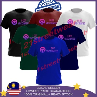 เสื้อยืด พิมพ์ลาย I GOT Vaccinated Baju lelaki Beatcovid19 สําหรับผู้ชาย