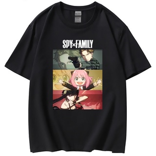 ย้อนยุคเสื้อยืดโอเวอร์ไซส์Manga Anime spy x family ลอยด์ ฟอเจอร์ อาเนีย ฟอเจอร์ ยอร์ ฟอเจอร์ cotton ฝ้าย Loid Anya Yor B