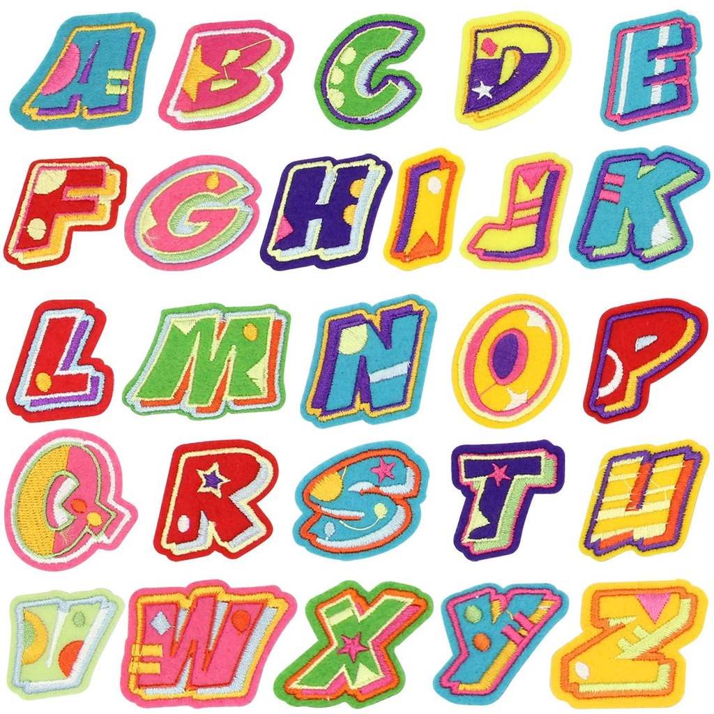 New color 26 letter cloth sticker embroidery sticker jeans hole ...