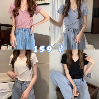 เสื้อผูกสายด้านข้าง ผ้าร่องใส่สบาย🧺🧴 มีปลายทาง