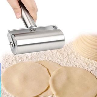 ลูกกลิ้งนวดแป้งสแตนเลส ไม้นวดแป้ง ที่กลิ้งนวดแป้ง ไม้คลึงนวดแป้ง Stainless Steel Rolling pin