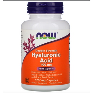 Now Foods, Hyaluronic Acid, Double Strength 100 mg 120 Veg Capsules