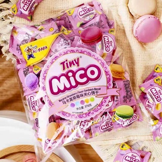 ⊙MICO macaron แซนวิชบิสกิตเด็กอาหารเช้าครีมบิสกิตขายส่งจำนวนมากสบายๆสุทธิสีแดงขนมขบเคี้ยว spree