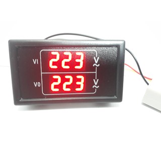 ส่งจากไทย AC digital voltmeter 50-500 โวลต์ 2 ชั้น มิเตอร์ ไฟเข้าไฟออก ไม่ต้องมีไฟเลี้ยง Vin Vout วัดไฟ ไฟ สายไฟ