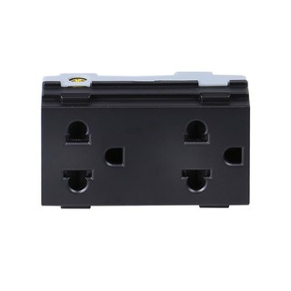 เต้ารับคู่ 3 ขากลมแบน HACO TJ W8416V2-SBL DOUBLE SOCKETS 3P TJ-W8416V2-SBL HACO