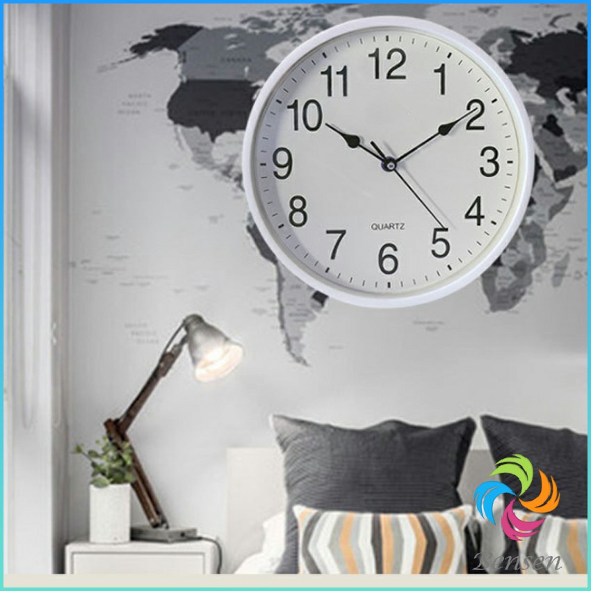 Bensen นาฬิกาแขวนทรงกลม นาฬิกาเดินเงียบ เรียบง่ายและมีสไตล์ wall clock