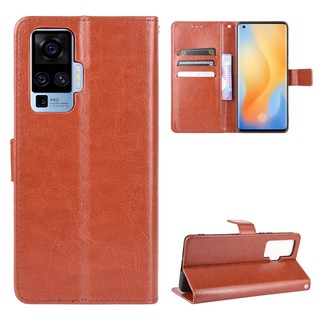 เคสสำ Vivo X50 Pro 5G Case Flip PU Leather Phone Casing Vivo X50 Pro X50Pro 5G เคสโทรศัพท์มือถือ Back Cover