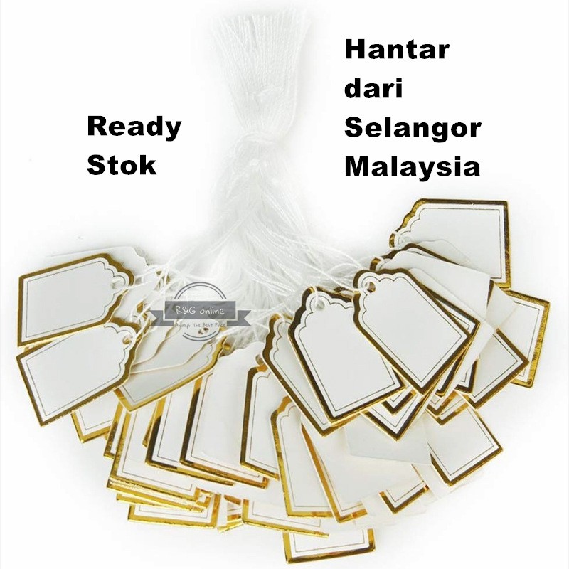 2SQ  { 100pcs+- }    Paper Price Tag Jewellery Tag Harga Tag Emas / Tag Harga Emas / Tanda Harga
