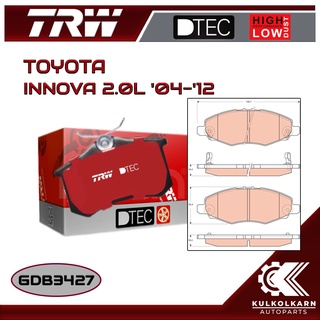 ผ้าเบรคหน้า TRW สำหรับ INNOVA 2.0L 04-12 (GDB3427)